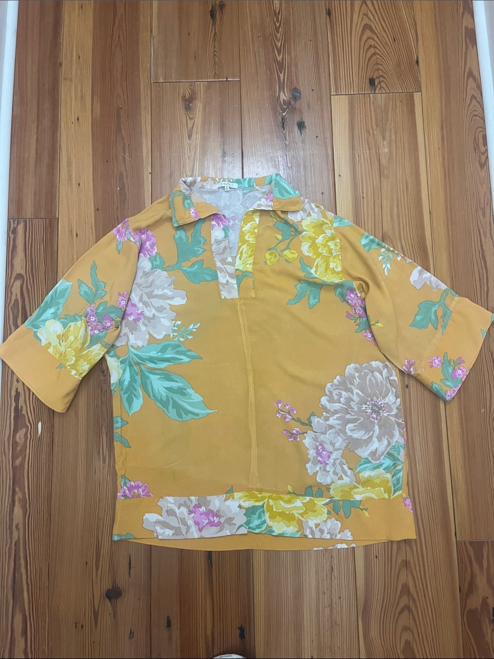 Z supply Floral Collared Tunic Top
